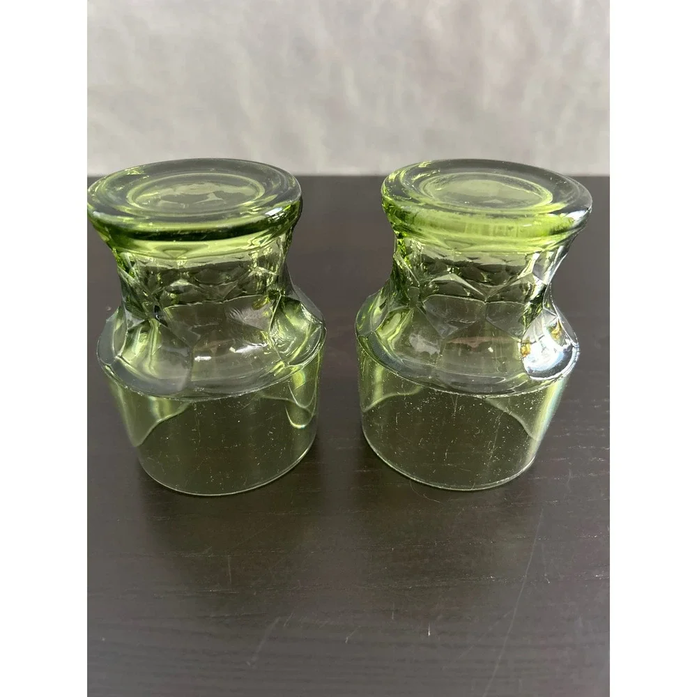 Viking Glass Georgian Honeycomb Avocado Green 4 1/4